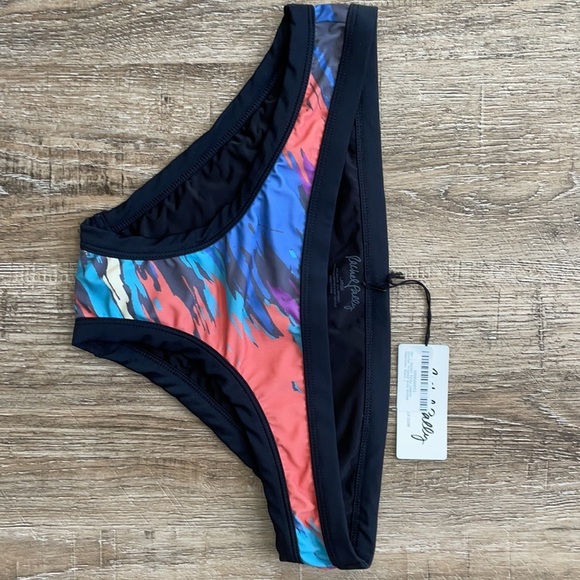 Rachel Pally  Colorblock  Swimsuit Bottom Black Lg - Picture 2 of 4